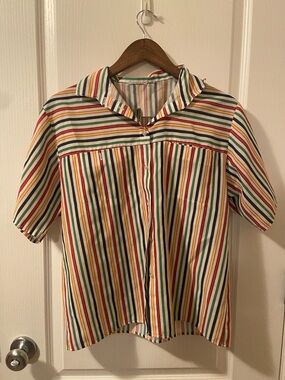 80s Colorful Striped Polo